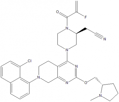 (2S)-4-[7-(8-氯-1-萘)-5,6,7,8-四氫-2-[[((2S)-1-甲基-2-吡咯烷Chemicalbook基]甲氧基]吡啶基[3,4-d]嘧啶-4-基]-1-(2-氟-1-氧代-2-丙烯-1-基)-2-哌嗪乙腈